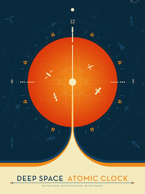 Deep Space Atomic Clock Nasa - Orange Poster