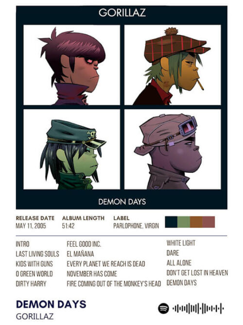 Demon Days By Gorillaz Music Album Poster