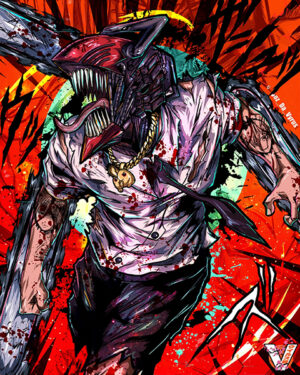 Denji Chainsaw man Comic Poster