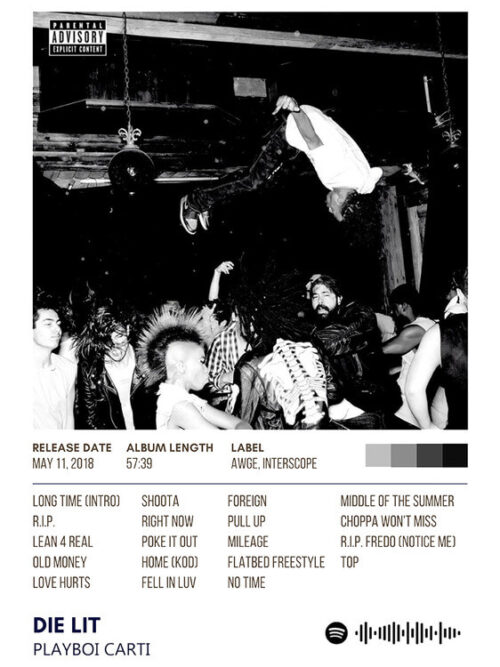 Die Lit By Playboi Carti Album Poster