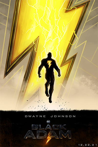 Dwayne Johnson Black Adam minimal Movie Poster
