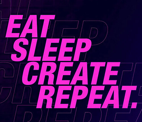 Eat Sleep Create Repeat motivational Poster
