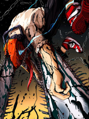 Electric Denji Chainsaw Man Poster