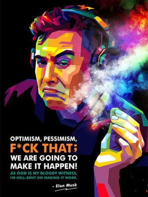 Elon Musk Retro Poster