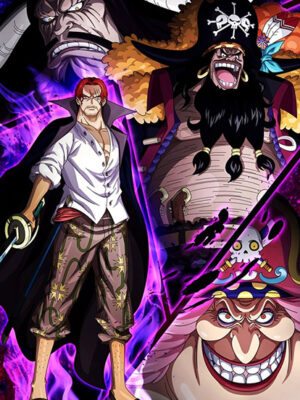 Emperors Kaido Black Beard Shanks and Big Mom One Piece Poster