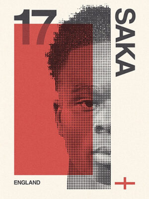 England Bukayo Saka Football Sports Poster