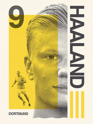 Erling Haaland Dortmund Football Sports Poster