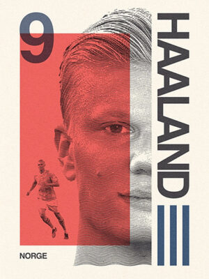 Erling Haaland Norge Football Sports Poster