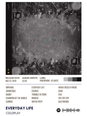 Everyday Life Coldplay Album Poster