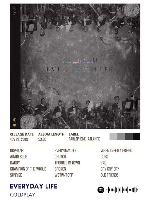Everyday Life Coldplay Album Poster