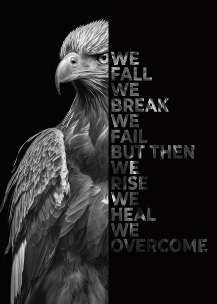 Fall Break Fail Rise Heal Overcome animal motivational Poster