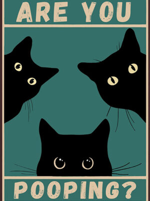 Fat Cat Toilet are you Pooping Poster