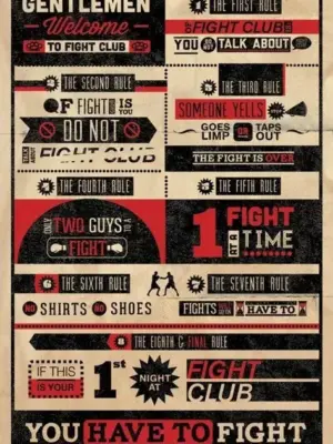 Fight Club Rules Infographic Poster