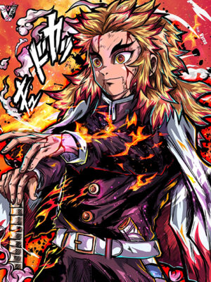 Flame Hashira Kyojuro Rengoku Demon Slayer Comic Poster