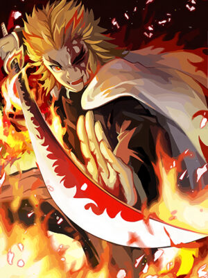 Flame Hashira Rengoku Demon Slayer anime Poster