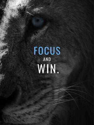 Focus and win animal motivational Poster
