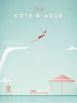 French Riviera Minimalist Travel Poster