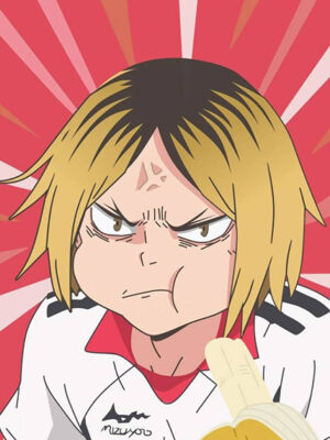 Frustrated Kenma munching on Banana Haikyuu Poster