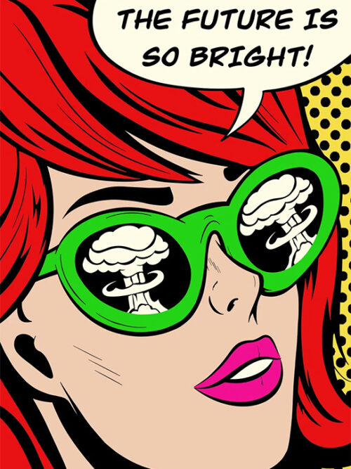 Future is so bright Retro Comics Pop Art Poster