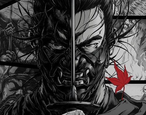 Ghost Of Tsushima Monochrome Poster