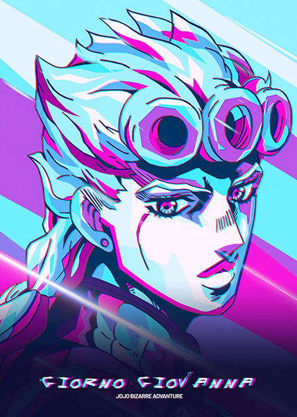 Giorno Giovanna JoJo's Bizarre Adventure Retro Poster