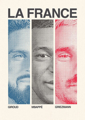 Giroud Mbappé Et Griezmann Football Sports Poster