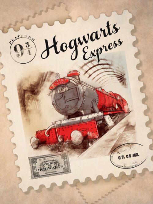 Harry Potter Hogwarts Express Postcard Stamp Poster