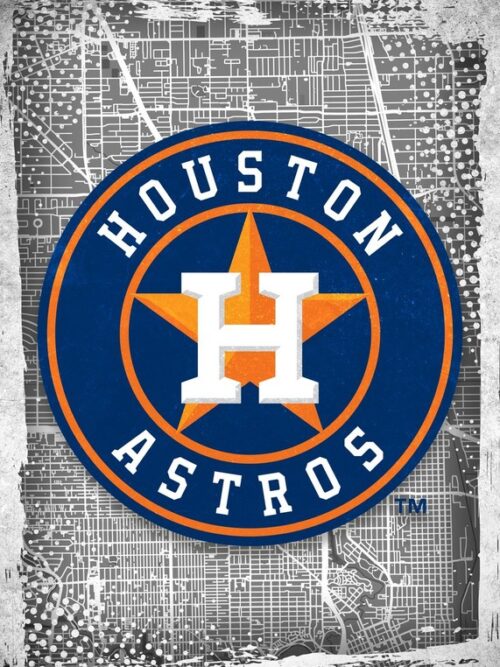 Houston Astros Major Basketball League City Maps Crests Poster