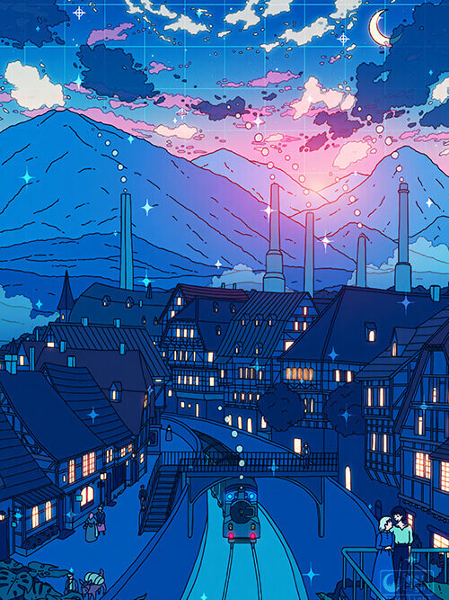 Howl & Sophies Night Out Pop Pastel Poster