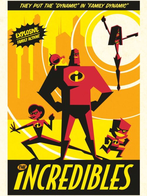 Incredibles Retro Pose Poster