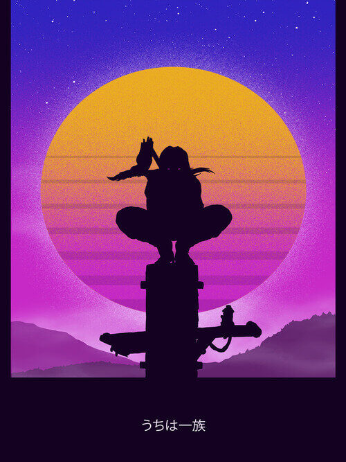 Itachi Uchiha Naruto Retro Poster