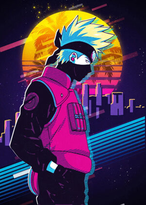Kakashi Cyber Neon Naruto Shippuden Poster
