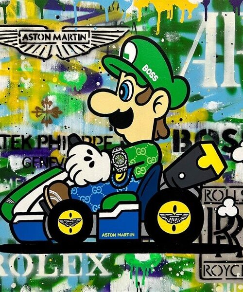 Italian Mario Go Karting Poster