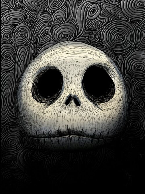 Jack Head Engraved Halloween Poster