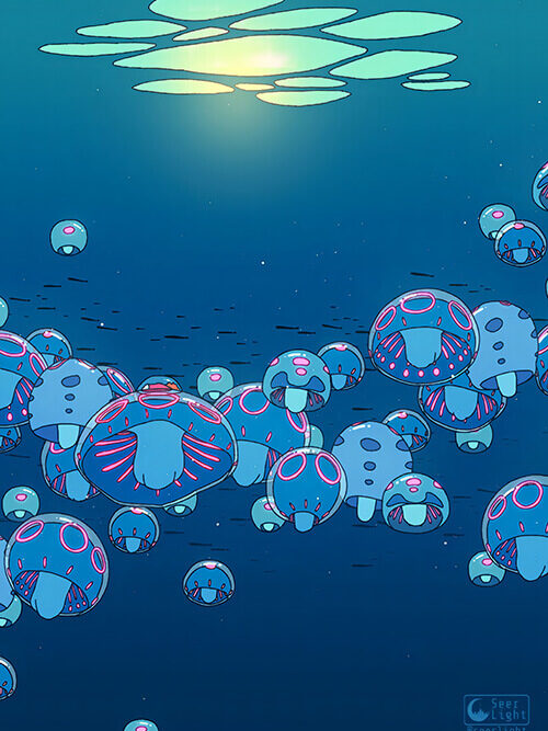 Jellyfish Ocean Pop Pastel Poster