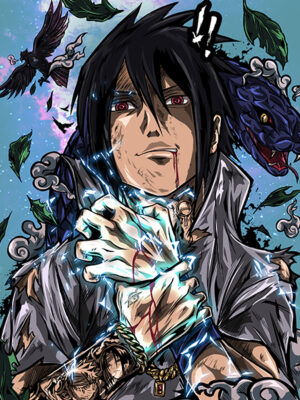 Sasuke Uchiha Naruto Shippuden Comic Poster