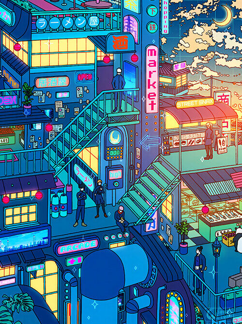 Jujutsu Market Pop Pastel Poster