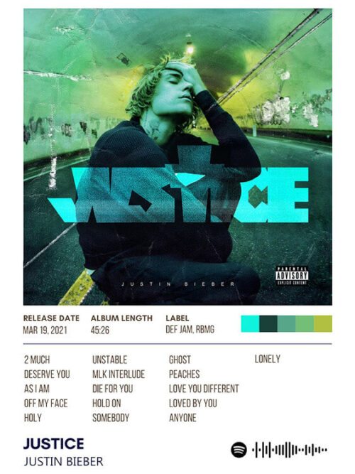 Justice By Justin Bieber Album Poster