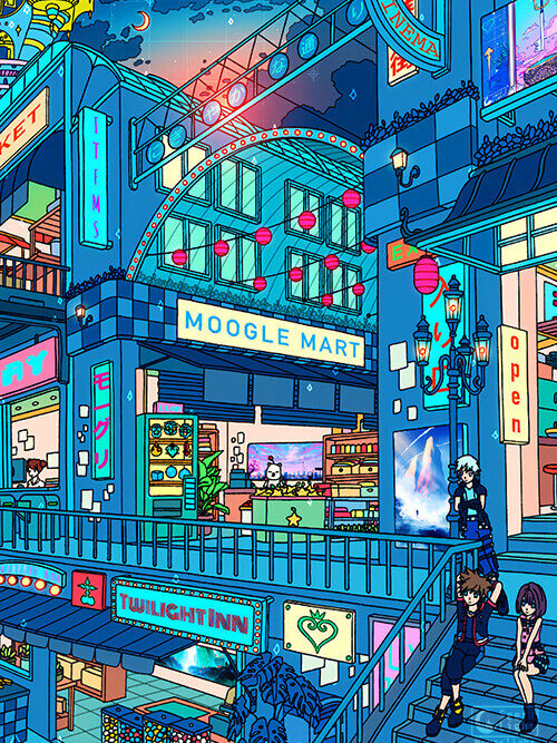 Kingdom Shopping District Pop Pastel Poster