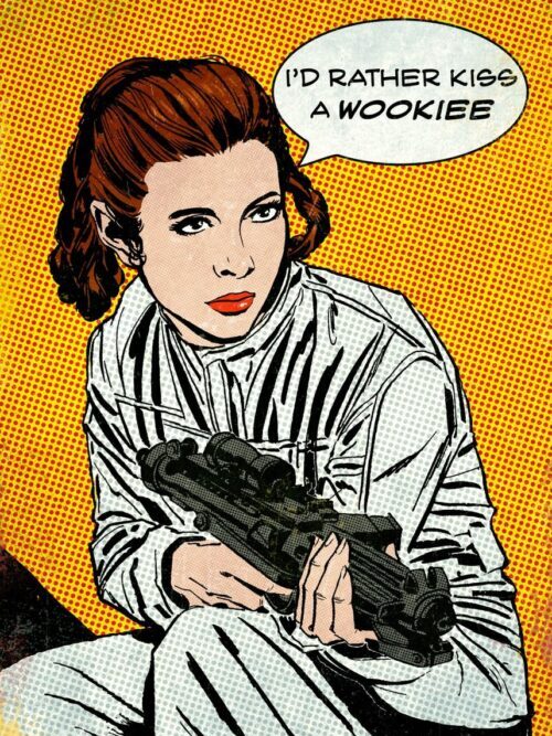Kiss a Wookiee Star Wars Popart Poster