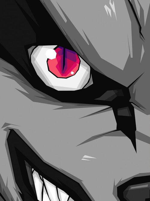 Kyuubi Kurama Grey Naruto Shippuden Pop art Poster