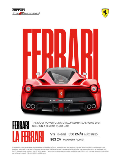 LA Ferrari Car Poster