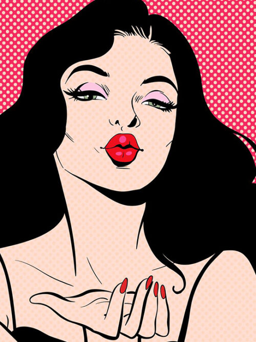 Lady Retro Comics Pop Art Poster