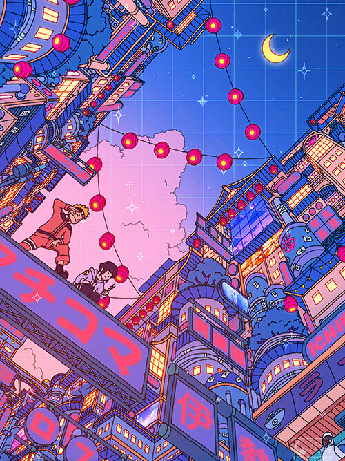 Lantern Festival Pop Pastel Poster