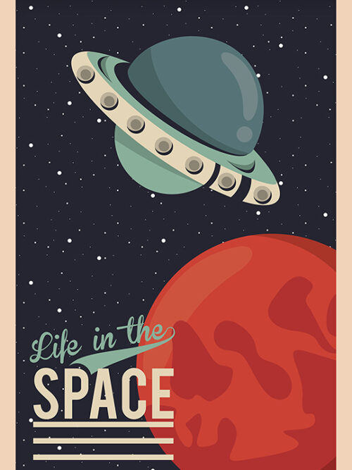 Life in the Universe Space Poster
