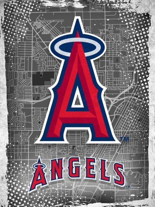 Los Angeles Angels Major Basketball League City Maps Crests Poster
