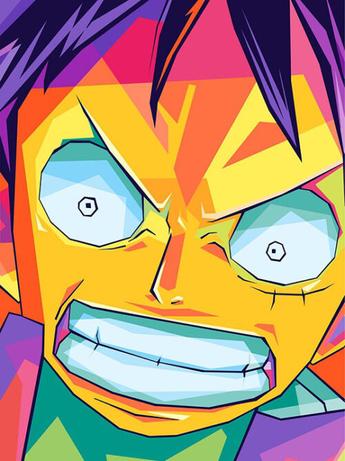 Luffy Face Angry One Piece Pop art Poster
