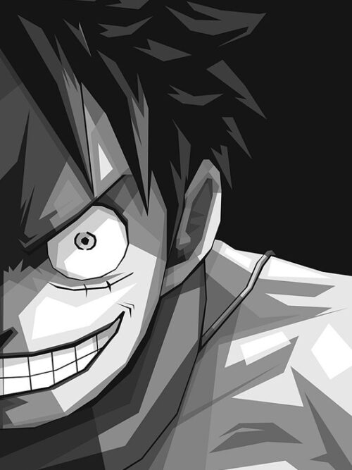 Luffy Grey One Piece Pop art Poster