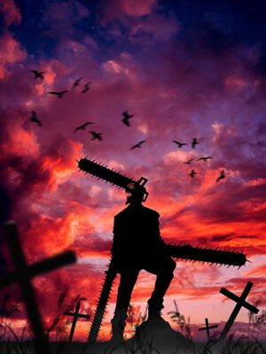 Sunset Chainsaw Man Poster