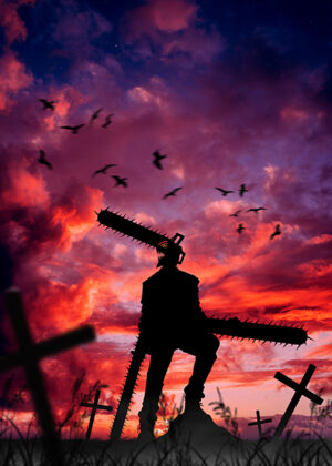 Sunset Chainsaw Man Poster